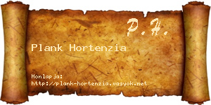 Plank Hortenzia névjegykártya
